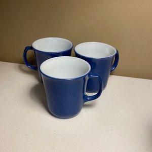 Vintage Pyrex Blue Coffee Mugs